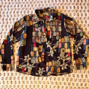 Colorful vintage Patterned Button-Up Shirt
